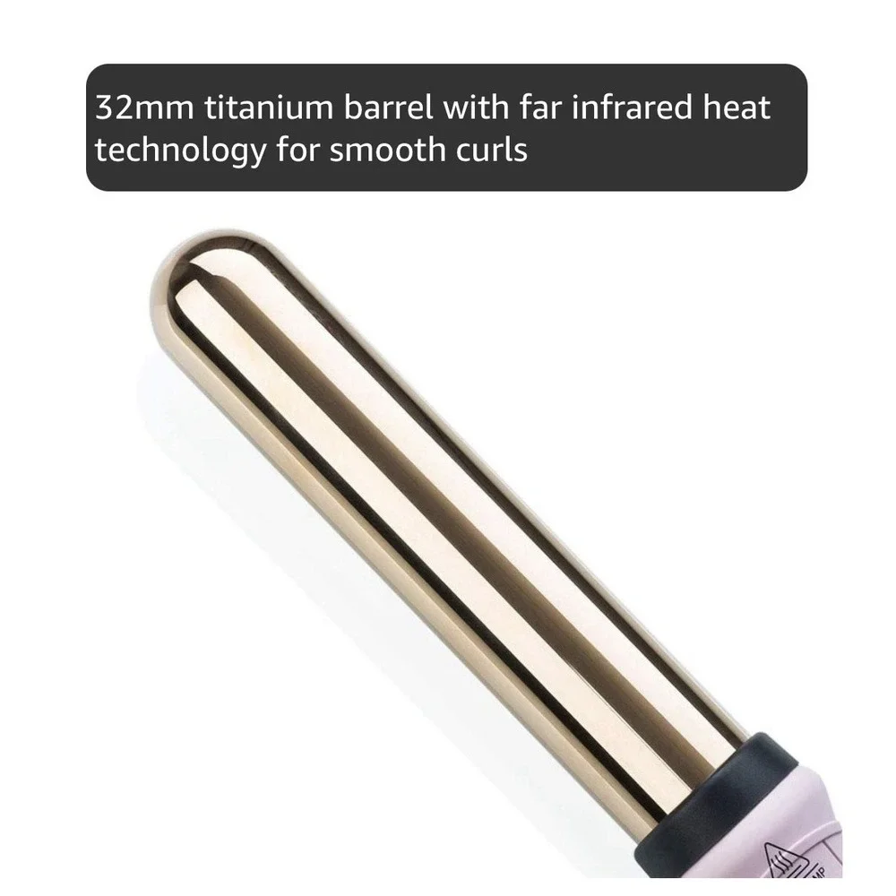 L'ange Hair Ondulé Curling Wand Pink Blush 32mm Titanium Barrel Swivel Cord